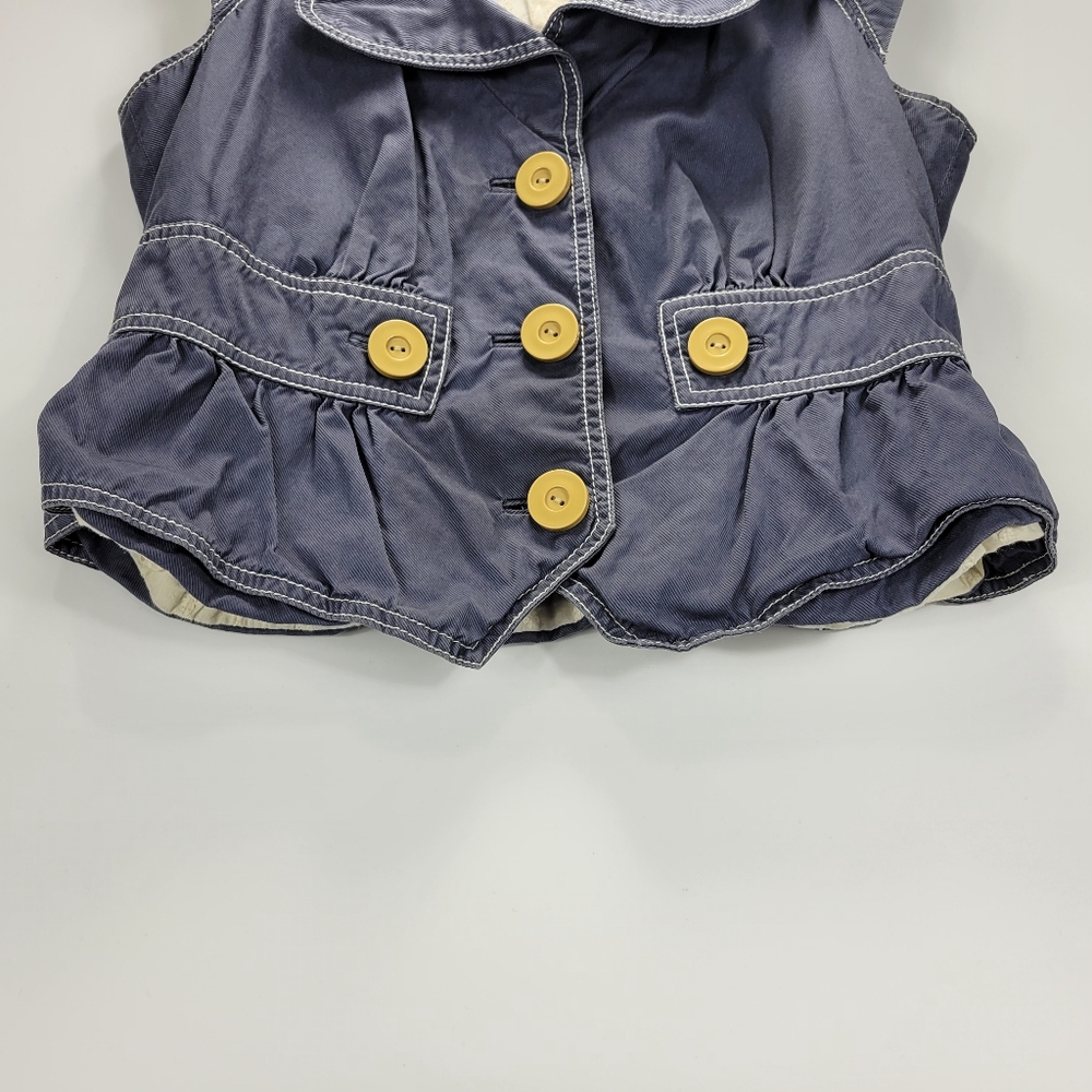 Elevenses Anthropologie Ruffle Button Top Womens 8 Dainty Festival Prairie Boho - Picture 6 of 11